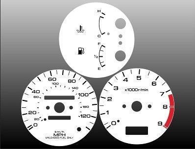 1991-1992 infiniti g20 instrument cluster white face gauges 91-92