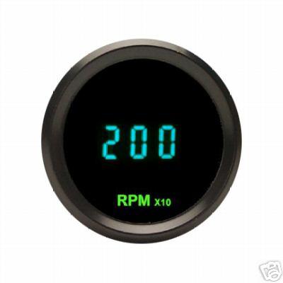 Dakota digital round teal mini 2-1/16" tachometer gauge 0-18,000 rpm odyr-02-7