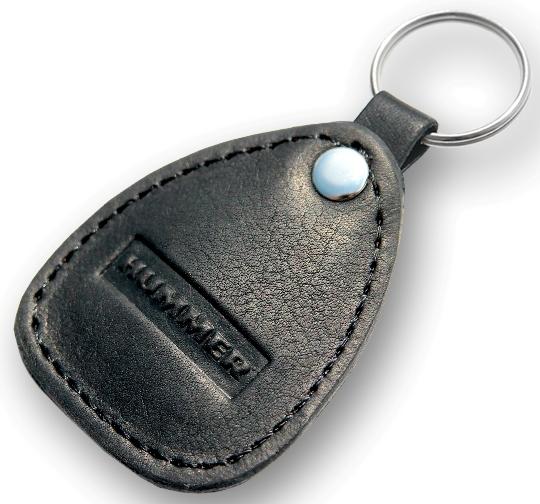 New leather black keychain car logo hummer auto emblem keyring