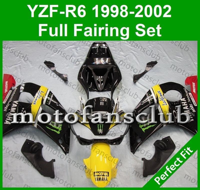 Fit yamaha yzf r6 98 99 00 01 02 yzfr6 1998 1999 2000 2001 2002 fairing #12 b