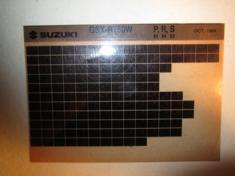 1993-1995 suzuki motorcycle gsx r750w p r s microfiche parts catalog r 750 w 