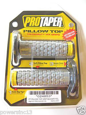 Pro taper protaper pillow top grips grey / yellow rm rmz drz 125 250 450 new