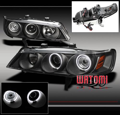 94-97 honda accord dual ccfl halo projector headlights jdm black w/corner signal