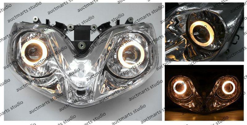 Honda cbr600 f4i 2001-2007 halo angel eye projector bi-xenon headlamp ylw d