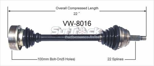 Surtrack perf axles vw-8016 cv half-shaft assembly-new cv axle shaft