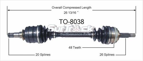 Surtrack perf axles to-8038 cv half-shaft assembly-new cv axle shaft