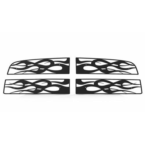 Dodge ram 09-12 horizontal flame black powdercoat grill insert trim cover