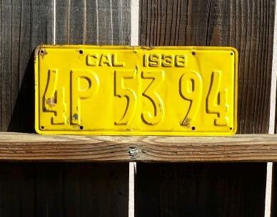 1 vintage 1938 california license plate  