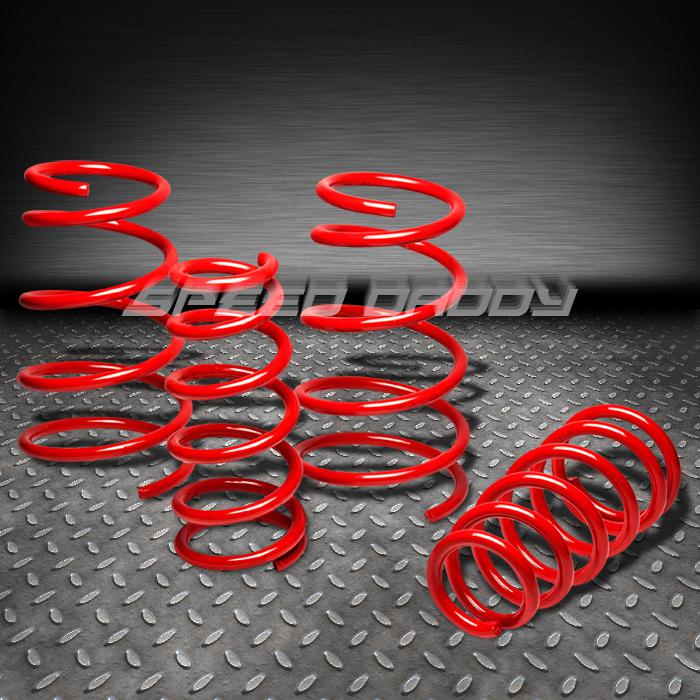 1.5" drop 4pc front+rear suspension lowering spring 06-11 mc/jb 1.6l cvvt red