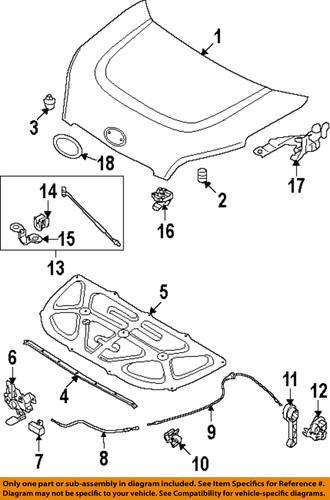 Kia oem 791102k000 hood-hinge