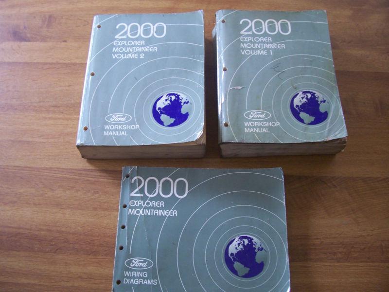 2000 ford explorer, mountaineer factory manuals vol 1 &2 plus wiring diagram