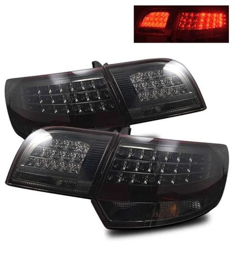 06-08 audi a3 euro smoked tinted smd led tail lights housings rear brake lamps