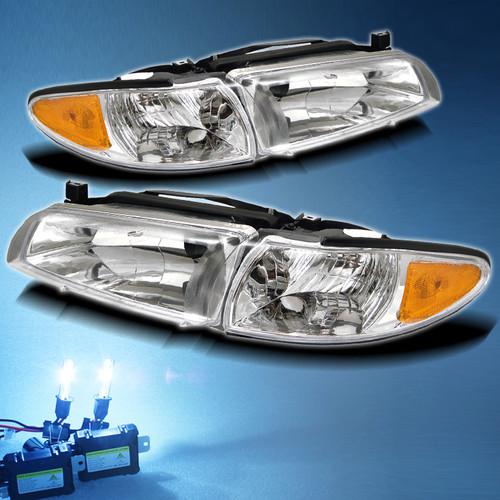 8000k slim xenon hid+97-03 grand prix crystal headlights w/corner siganl lights