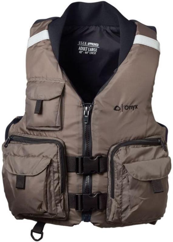 Full throttle large taupe pro caster fishing vest 8664-0083