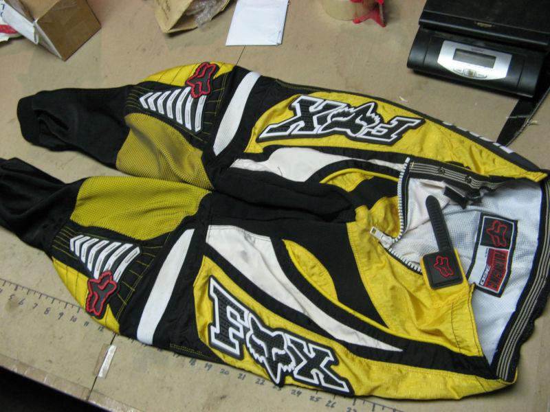 Fox 360 racing motocross pants size 30 34 waist mx yellow 