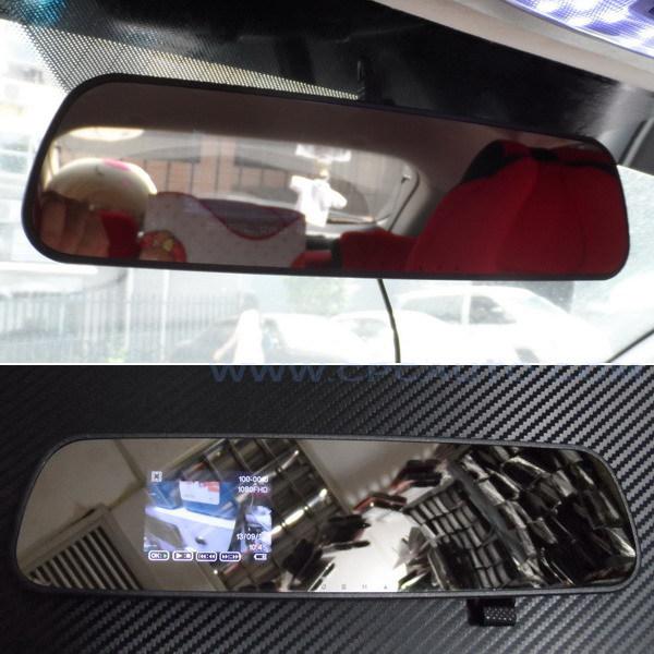 3"lcd car rearview monitor black box mirror night vision camera motion detection