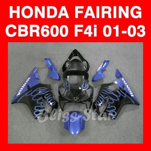 Injection fairing blue flame bodywork plastic set fit cbr600 f4i 2001-2003 14 w2