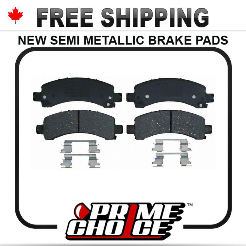 New premium complete set of rear metallic disc brake pads with shims