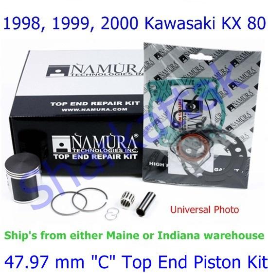 1998 1999 2000 kawasaki kx 80 namura 47.97 mm "c" top end piston kit 