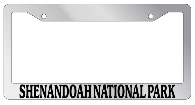 Chrome license plate frame shenandoah national park auto accessory novelty