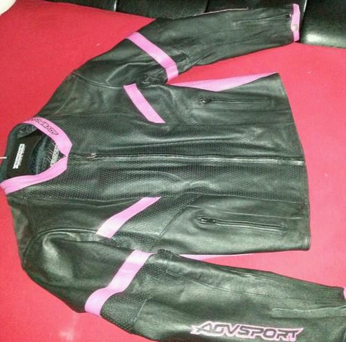 Agv sport women's leather jacket motorcycle jackets sz l