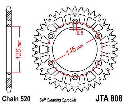 Jt sprocket rear 50t aluminum fits suzuki rm125 k5 2005