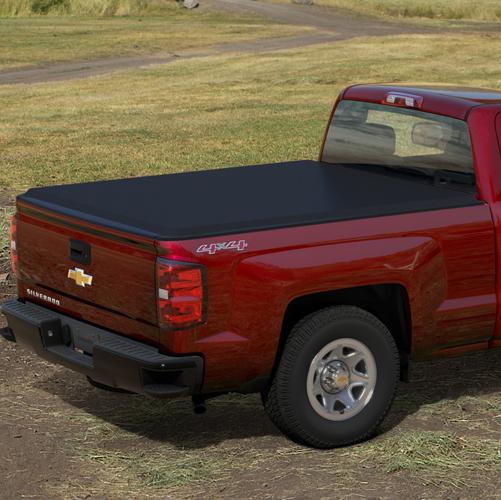 2014 silverado black 5'8" short box hard folding vinyl tonneau cover 22834742