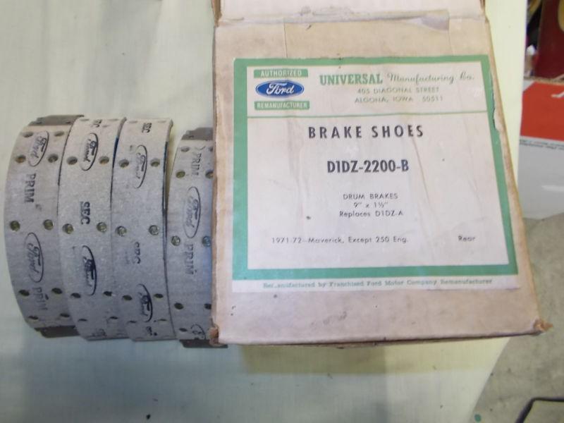 Ford maverick 1970-1972 nos brake shoes. all models except with 250 motor. 