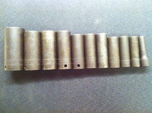 Snap on 11pc 3/8" drive metric deep impact socket set (6-point)