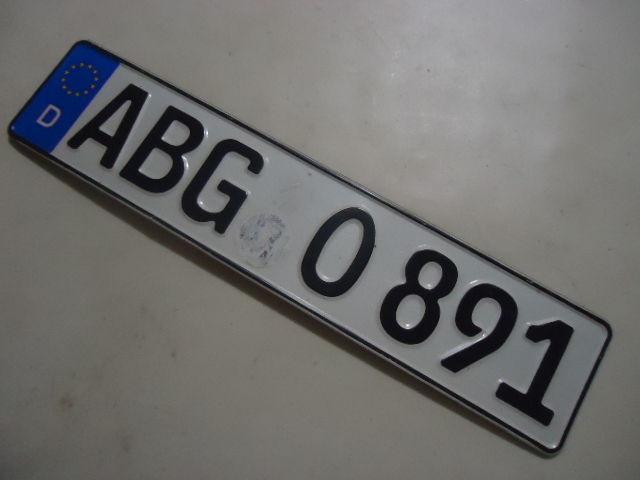 German bmw euro plate # abg o 891 german license plate used 