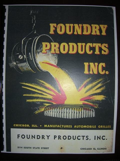 ~foundry products inc. manufactures automobile grilles 1936 to 1947 ~color copy~