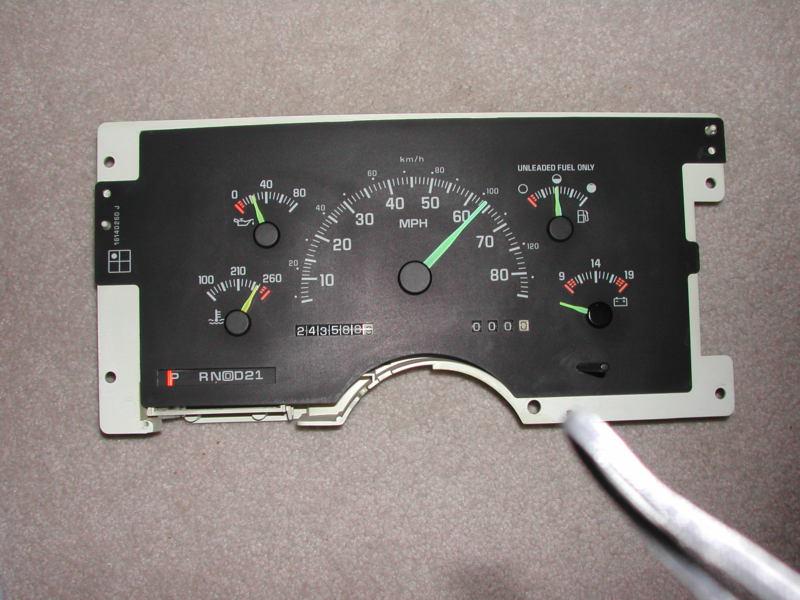 1994 chevrolet pickup speedometer instrument cluster 94 chevy silverado