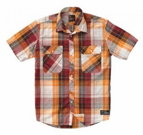 New ktm checkered button down short sleeve shirt men's size medium 3pw136683