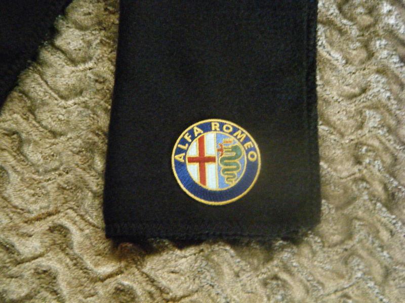 Alfa romeo  black fleece scarves scarfs scarf -  9" x 60" (inches)  auto car  