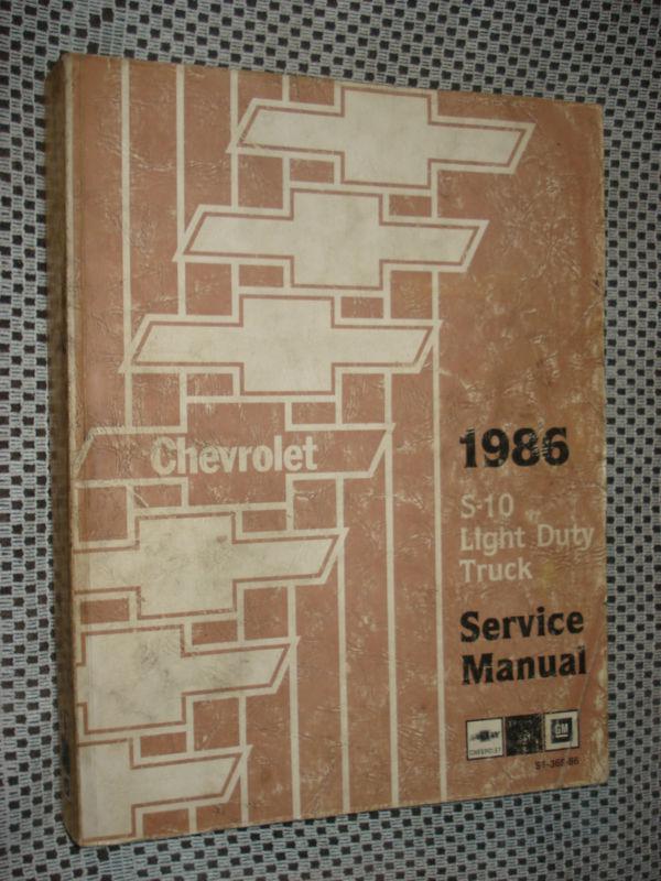 1986 chevy s-10 truck shop manual original service book rare