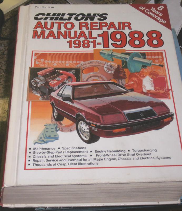 Chilton's auto repair manual 1981-1988 very good condition