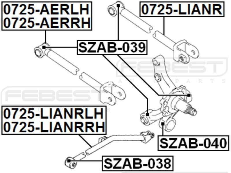 Rear right track control rod - suzuki liana  2001-2008 oem 46300-54g10