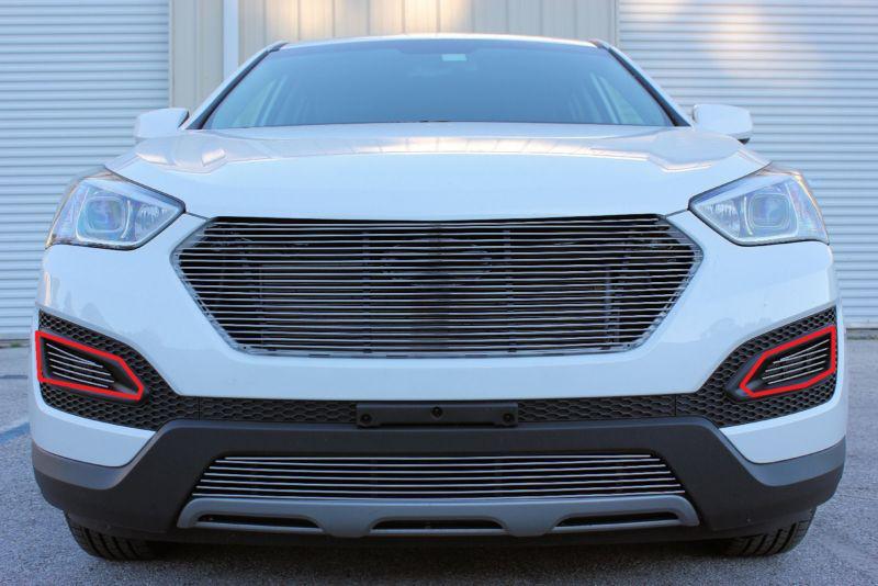 Fits: 2013 hyundai santa fe 2pc bumper accents chrome billet grille kit 