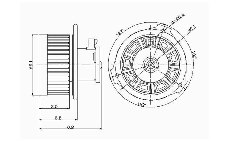 Replacement blower motor assembly 01-05 buick century 01-05 buick regal 52487083