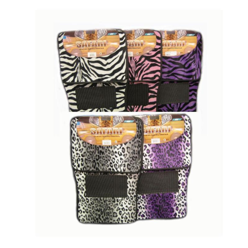 Zebra/safari/leopard car floor mats 4pcs set carpet 