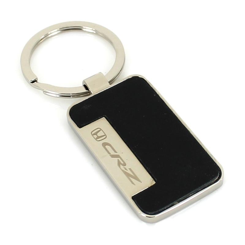 Honda cr-z metal key chain w/ black leather insert