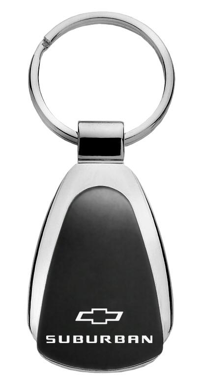 Chevrolet suburban black tear drop key chain ring tag key fob logo lanyard