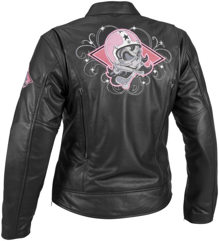 River road biker skull graphx motorcycle jacket black size women's-xx-large