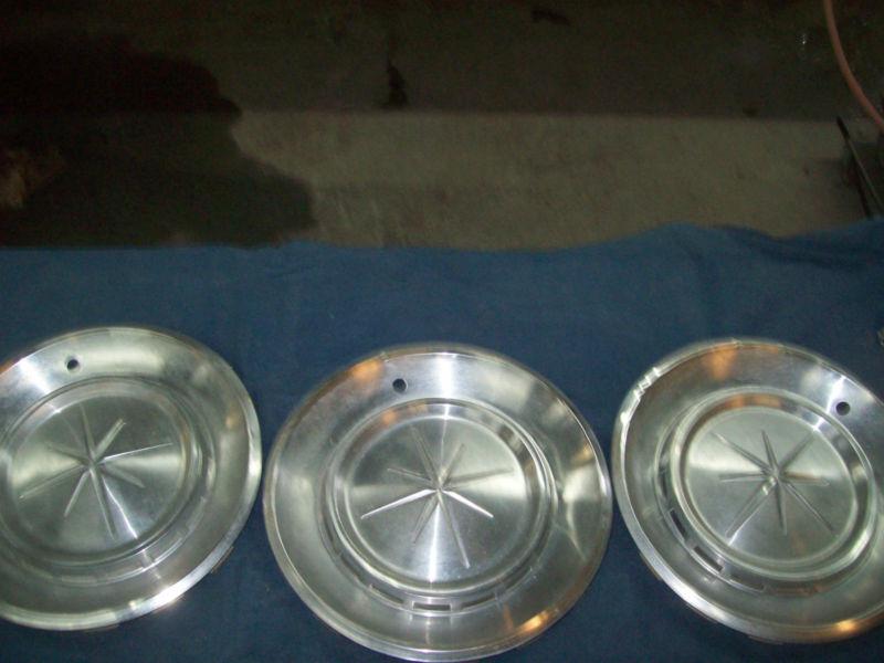 1960 lincoln 3 hubcaps wheel covers 14"