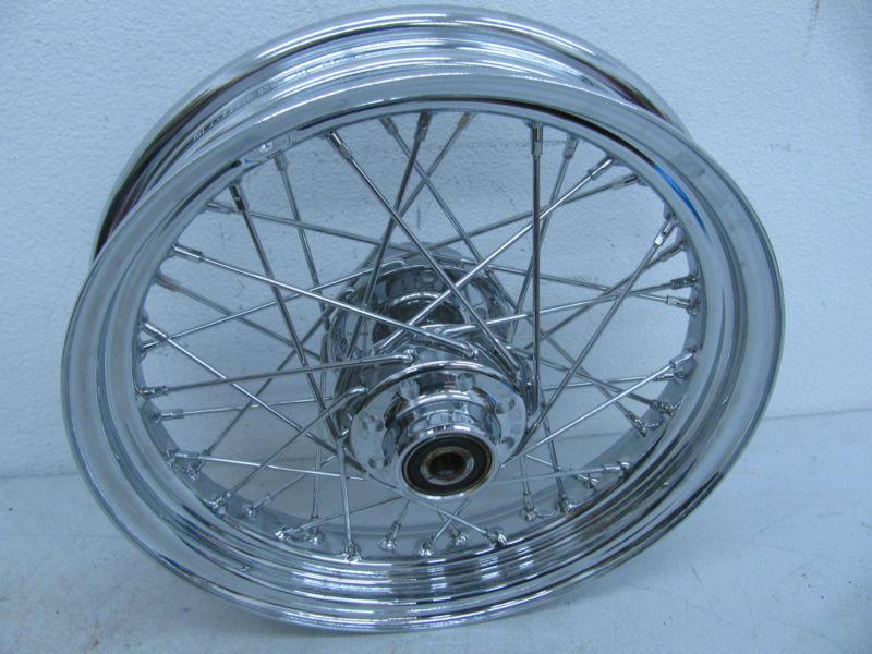 Harley 16" chrome front wheel spoke heritage softail classic & flsts springer