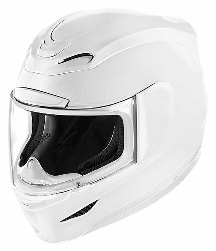 New icon airmada gloss full-face adult helmet, white, med/md