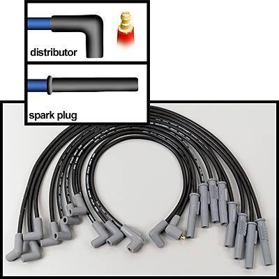 Msd spark plug wires spiral core 8.5mm black boots ford small block/351w 31323