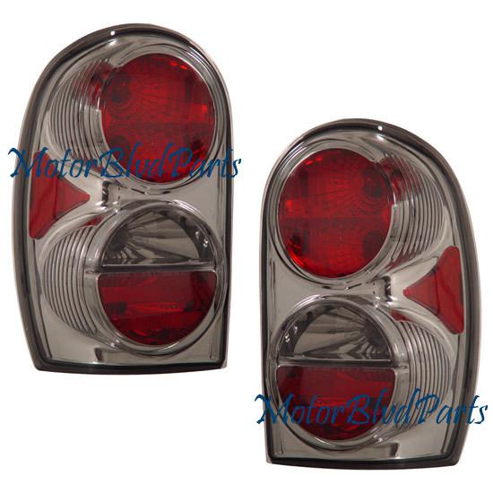 02-04 jeep liberty tail lights rear lamp smoke driver+passenger left+right set