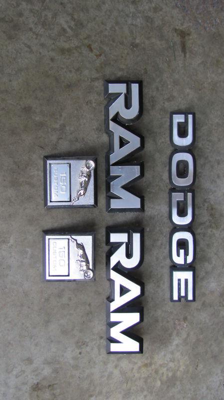 Dodge ram  fender + hood emblems x5 1980's truck 150 custom lot badge ornament