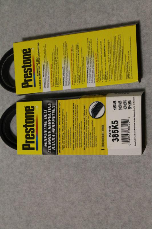 Prestone 385k5 serpentine belt - brand new